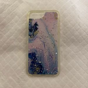 Purple Marbled Glitter iPhone 7 plus case